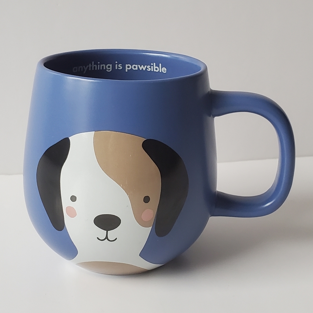 Indigo Anything is Pawsible Dog Mug Cup Blue